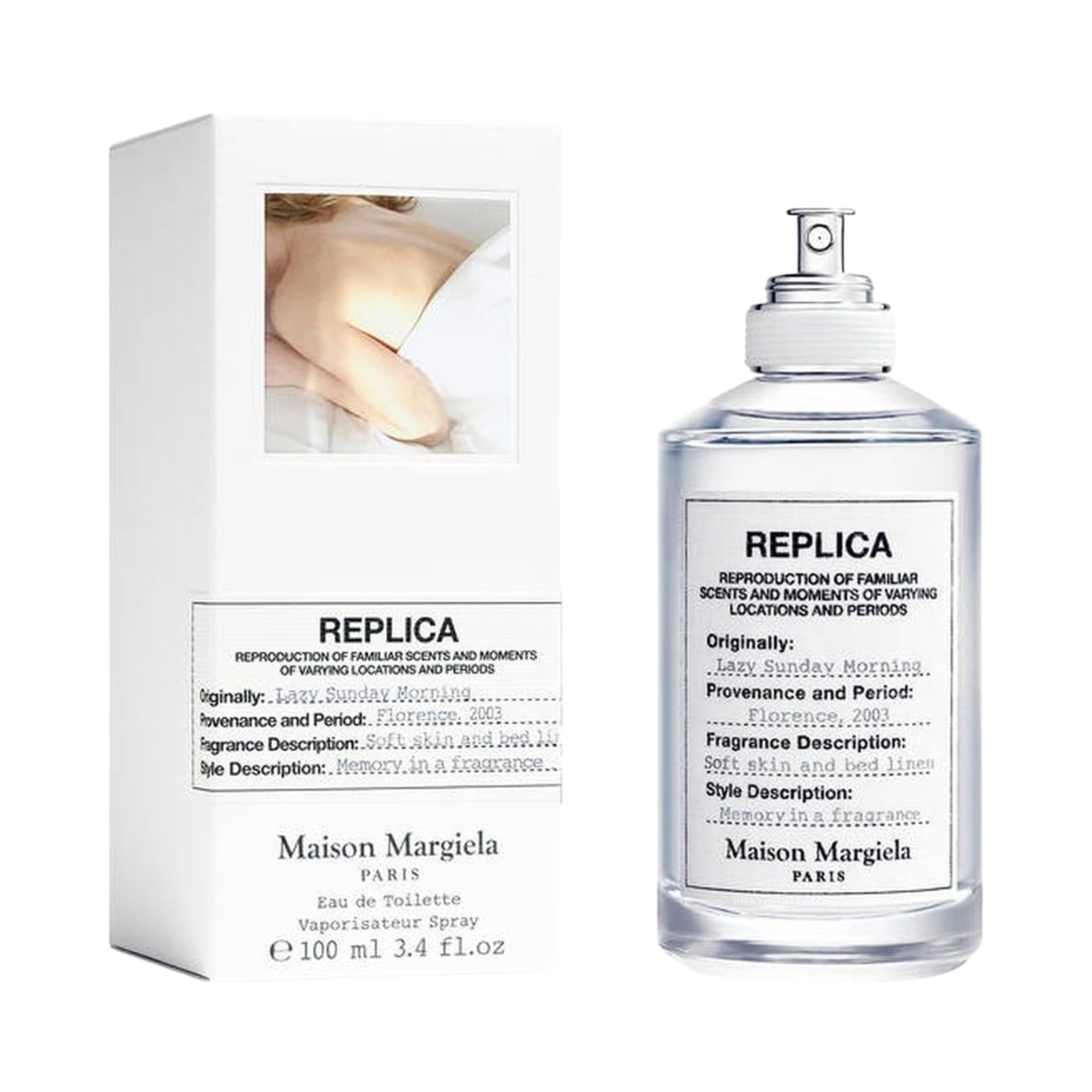 Maison Margiela Replica Lazy Sunday Morning Eau de Toilette – Fresh & Floral Fragrance with Lily of the Valley & White Musk – 3.4 Fl Oz