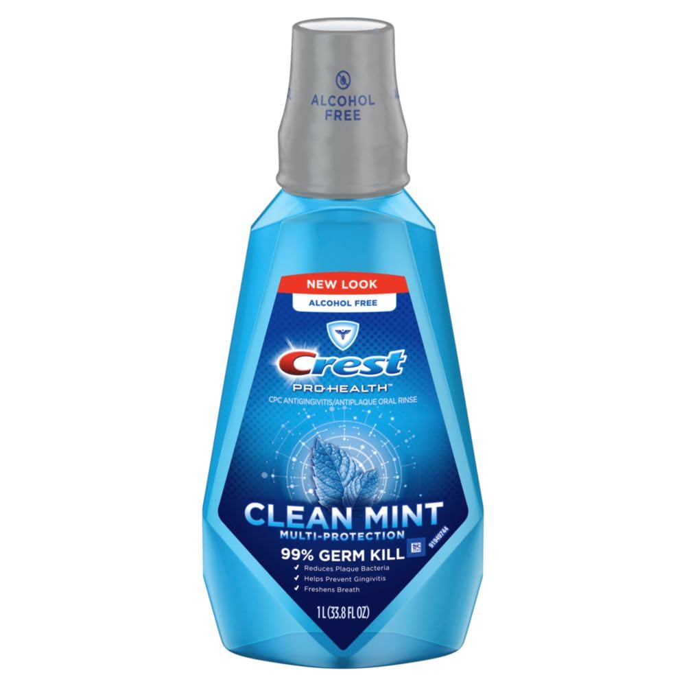Title: Crest Pro-Health Multi-Protection Mouthwash with CPC, Clean Mint – Alcohol-Free Gingivitis Treatment, 1L (33.8 fl oz)