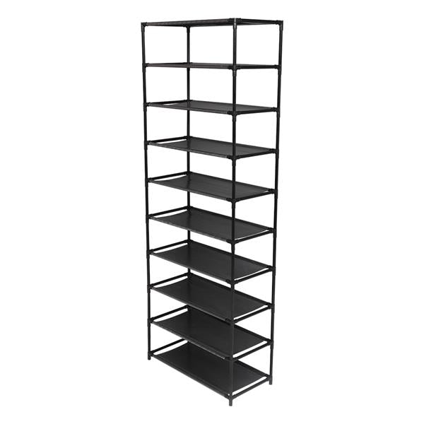 10 Tier Stackable Shoe Rack Storage Shelves - Stainless Steel Frame Holds 50 Pairs Of Shoes - Ballimart