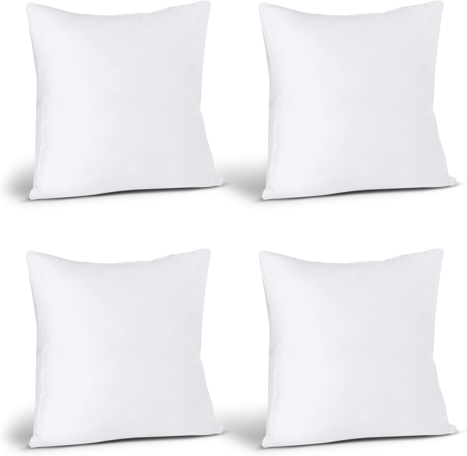 Utopia Bedding Throw Pillows (Set of 4) – 18 x 18 Inch Decorative Inserts for Sofa, Bed, and Couch – Plush, Durable, and Soft Pillow Stuffers