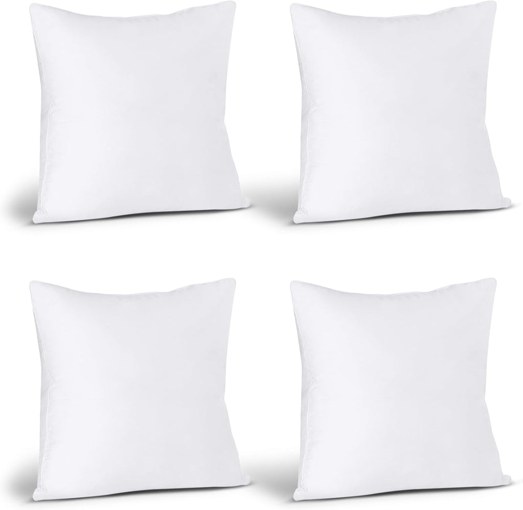 Utopia Bedding Throw Pillows (Set of 4) – 18 x 18 Inch Decorative Inserts for Sofa, Bed, and Couch – Plush, Durable, and Soft Pillow Stuffers - Ballimart