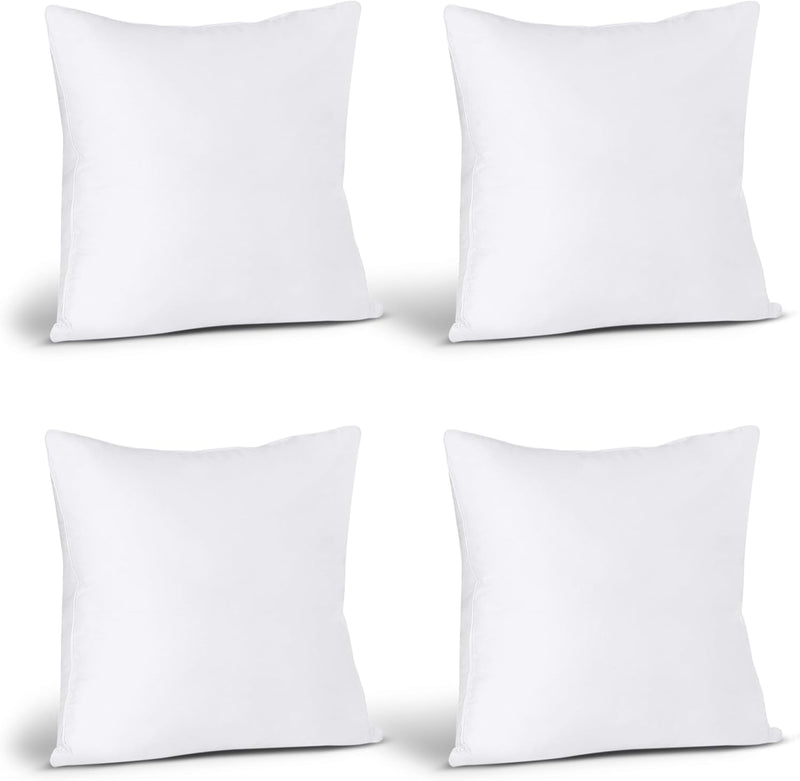 Utopia Bedding Throw Pillows (Set of 4) – 18 x 18 Inch Decorative Inserts for Sofa, Bed, and Couch – Plush and Durable Pillow Stuffers