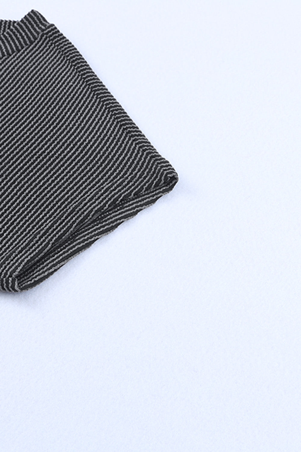 Gray Striped Ribbed Knit T-shirt Shift Dress - Ballimart