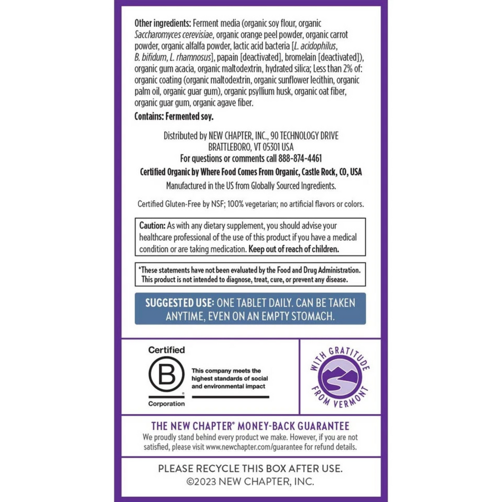 New Chapter Every Man’s One Daily 55+ Multivitamin – Brain, Heart, Prostate & Immune Support – Fermented Nutrients – 72 Caplets