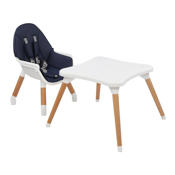 Children's High Dining Chair Detachable Two-In-One Table And Chair Navy Blue - Ballimart