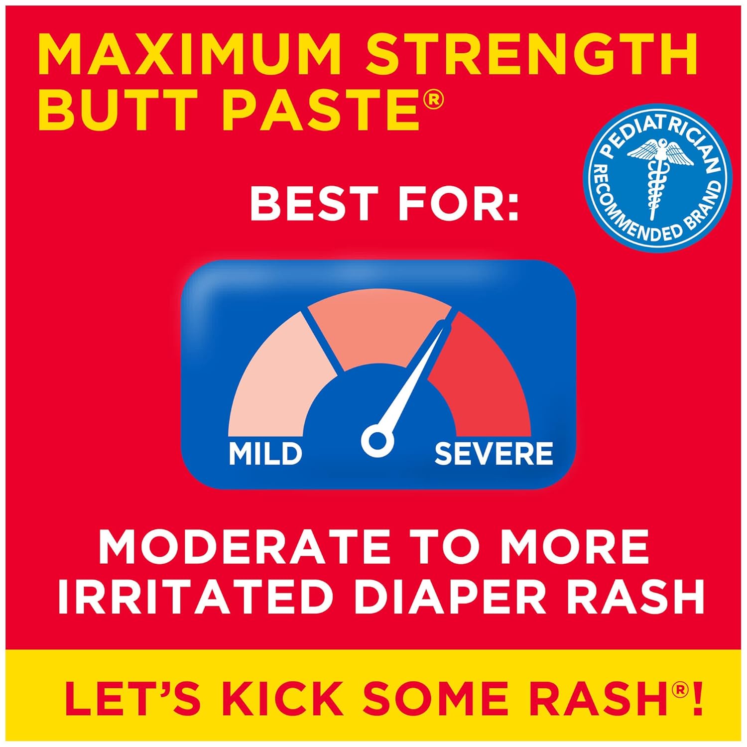 Boudreaux's Butt Paste Maximum Strength Diaper Rash Cream – 40% Zinc Oxide, Baby Ointment for Fast Relief & Protection – 2 oz Tube