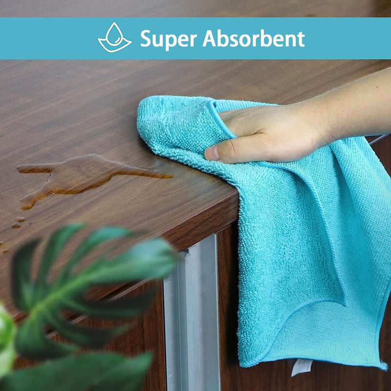 HOMEXCEL Microfiber Cleaning Cloths – 12-Pack Streak-Free & Lint-Free Cleaning Towels in Assorted Colors