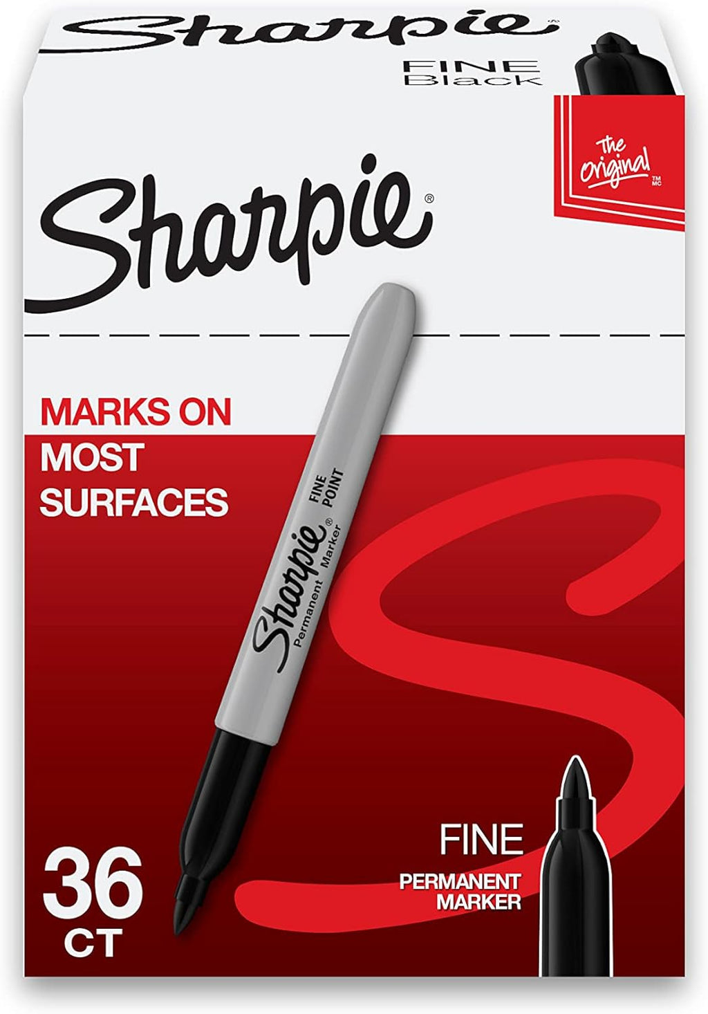 Sharpie Permanent Markers Bulk Set - Fine Tip, 36 Count | Black - Ballimart
