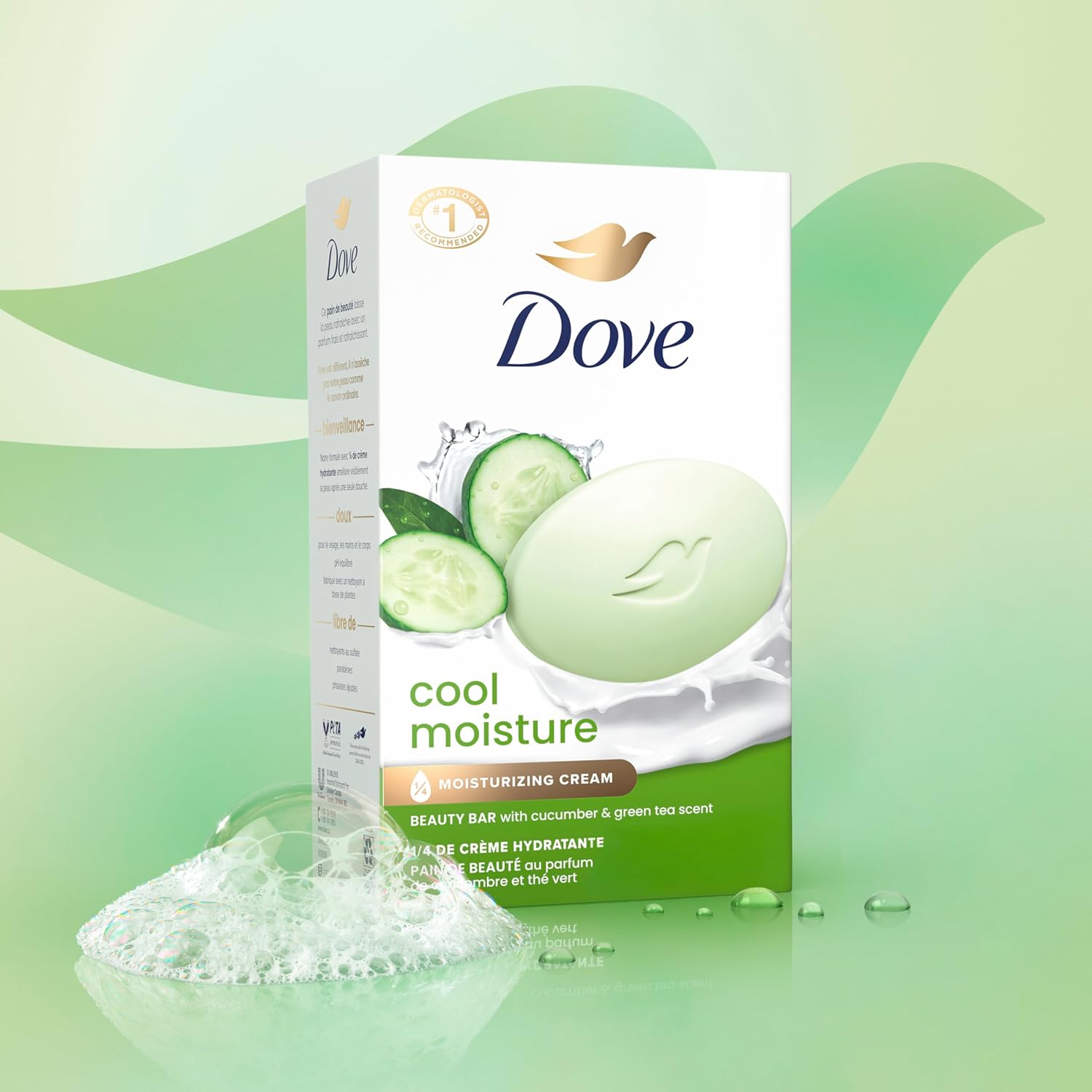 Dove Go Fresh Beauty Bar, Cucumber & Green Tea, 4 oz, 6 Bars – Refreshing & Moisturizing Skin Care