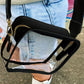 Black Clear PVC Leather Strap Crossbody Bag - Ballimart