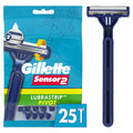 Gillette Sensor2 Pivoting Head Men's Disposable Razors - 25 Count | Twin Blades for a Comfortable Shave - Ballimart