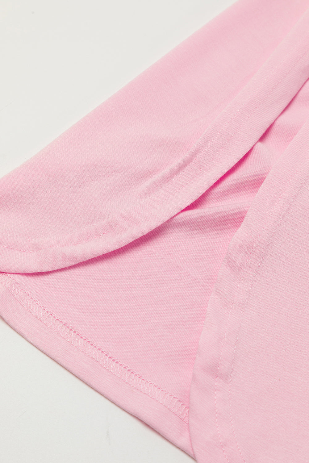 Pink V Neck Hidden Pocket Splits Maxi T-shirt Dress - Ballimart