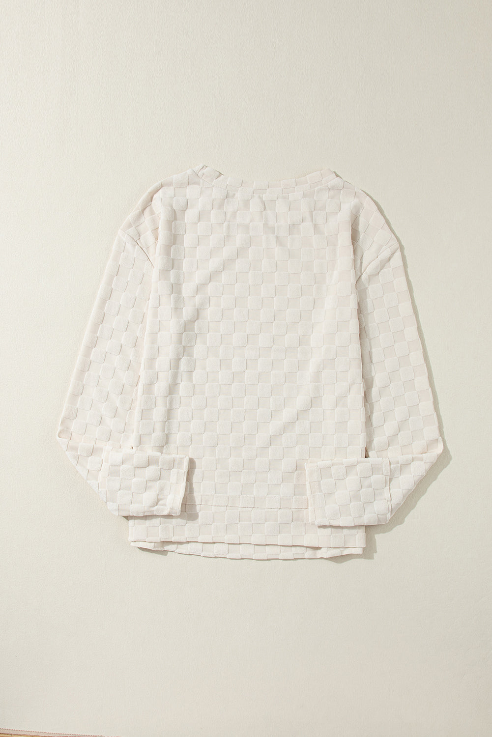Beige Solid Textured Thumbhole Sleeve Top - Ballimart