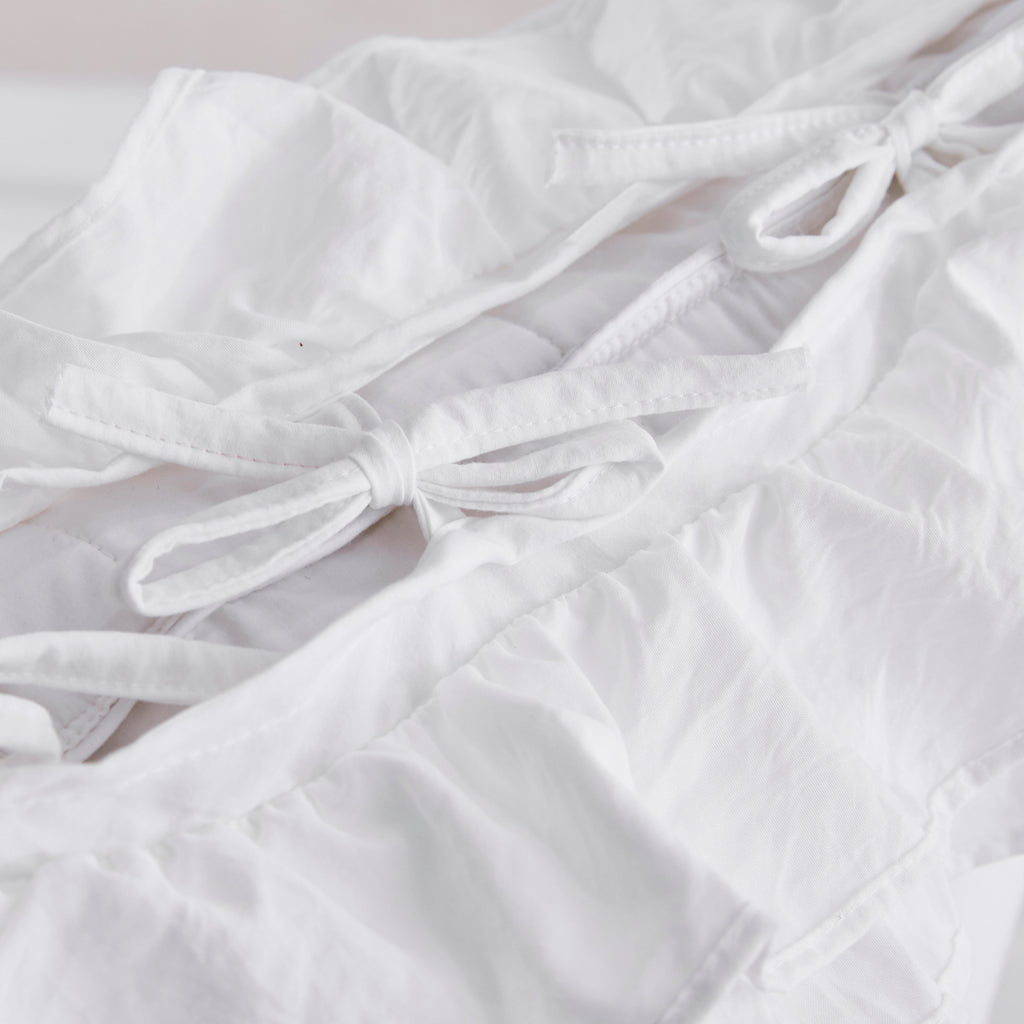 Farmhouse Ruffle Buffalo Check Shower Curtain with Coconut Buttons - Ballimart