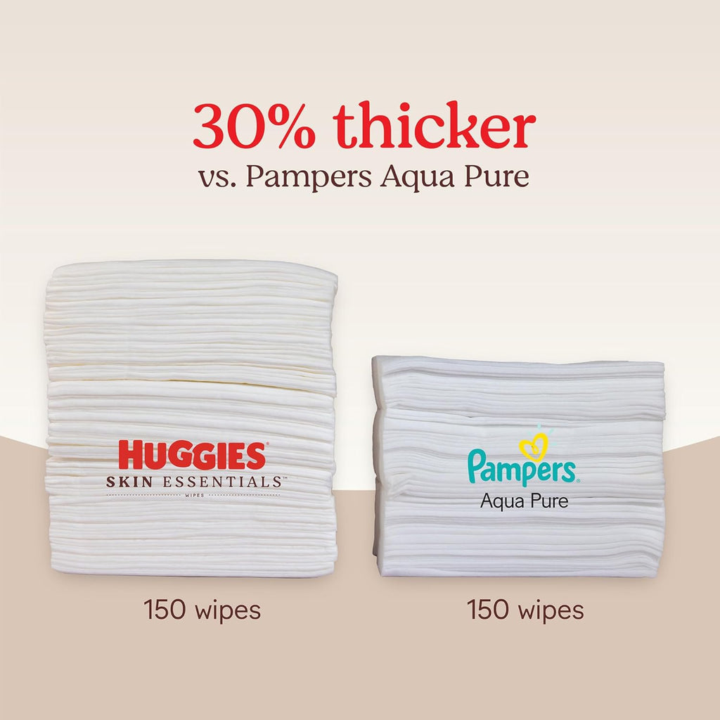 Huggies Skin Essentials Baby Wipes - Hypoallergenic, 99% Water | 336 Wipes (6 Flip Top Packs)