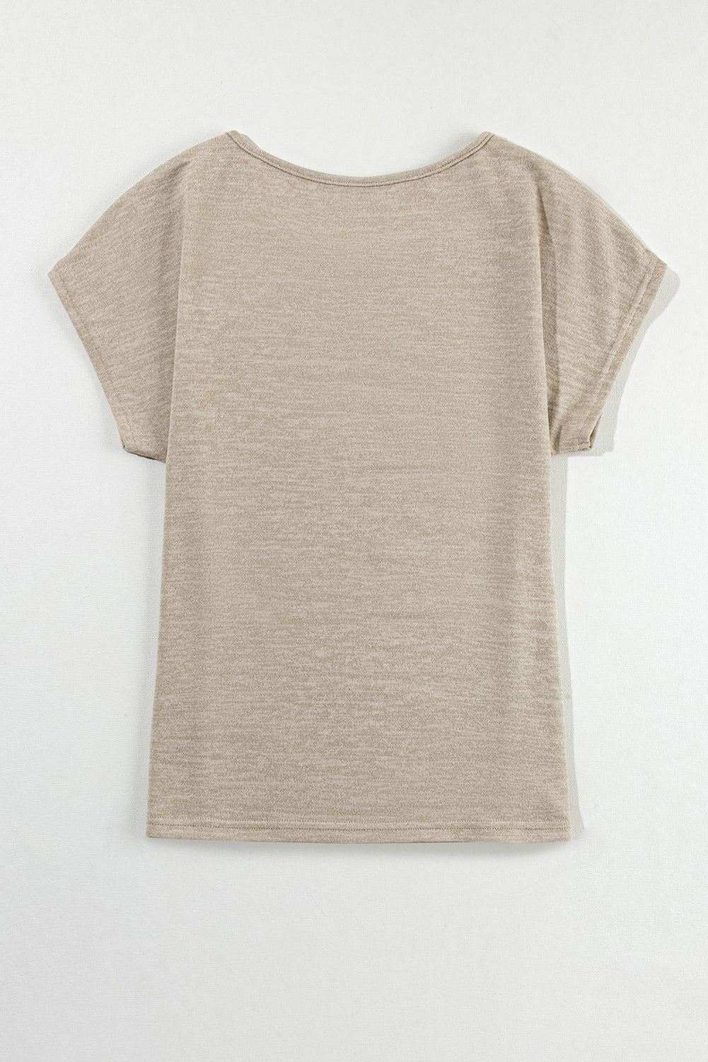 Smoke Gray Button Detail Batwing Sleeve Casual Tee - Ballimart