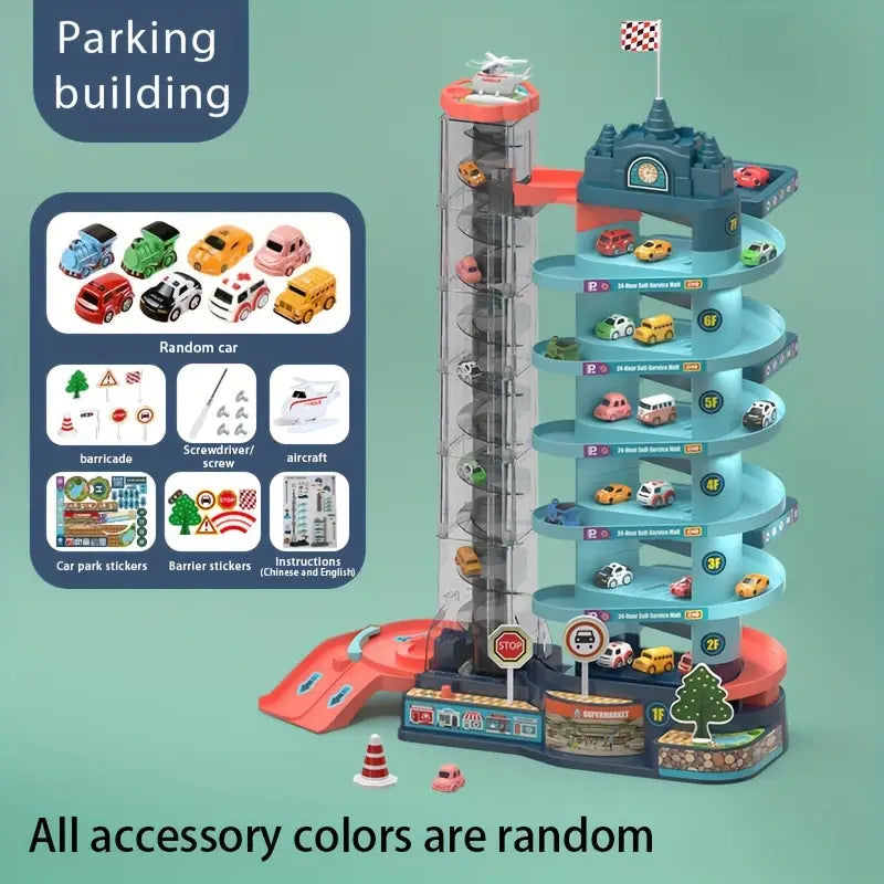 Children's Electric Track Car Large 7-story Parking Lot - Ballimart