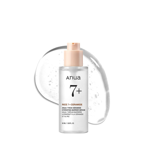 Anua skincare product with a dropper on a white background