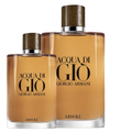 Two bottles of Acqua di Giò Absolu by Giorgio Armani on a white background
