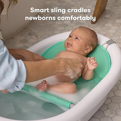 Frida Baby 4-in-1 Grow-with-Me Baby Bathtub | Adaptable Tub with Removable Bath Seat & Backrest for Newborns to Toddlers