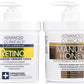 Advanced Clinicals Retinol Body Lotion & Manuka Honey Cream Set | Anti-Aging Treatment for Crepey & Sagging Skin | Hydrating Moisturizer for Face & Body, 2pc