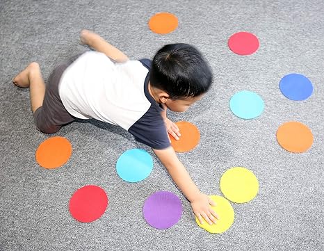 Carpet Markers for Kids - 5" Multicolor Spot Circle Markers (30 Pack) for Classroom, Preschool, and Kindergarten
