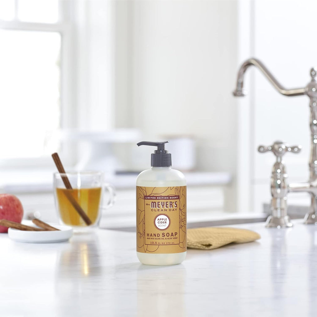 MRS. MEYER'S CLEAN DAY Hand Soap, Apple Cider Scent, Essential Oils, 12.5 Fl Oz (Pack of 3) – Cruelty-Free & Paraben-Free - Ballimart