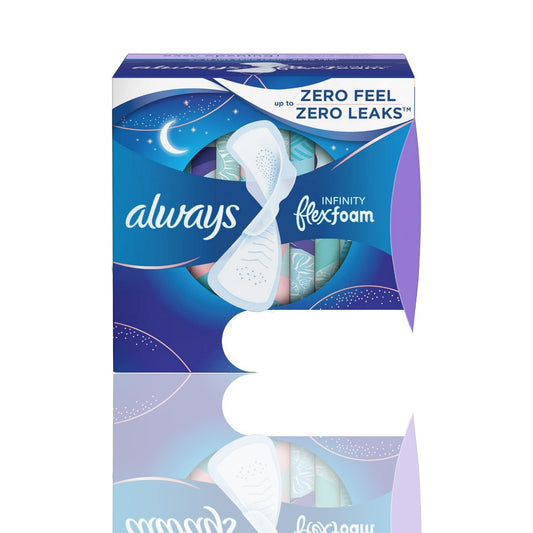 Always Infinity Feminine Pads for Women - Size 5 Extra Heavy Overnight (66 Count) - Ballimart