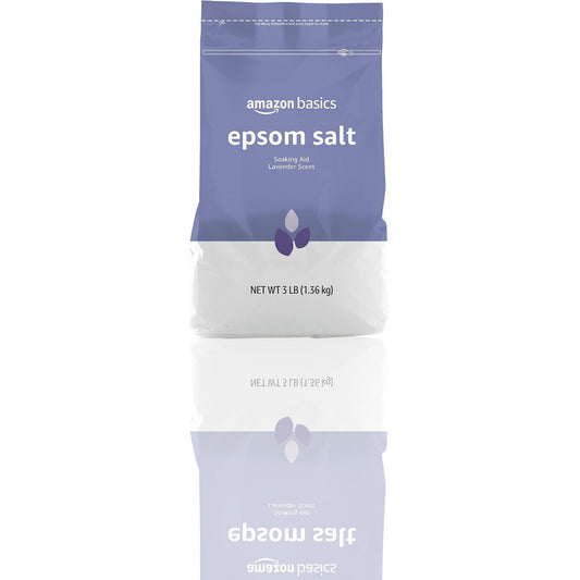 Amazon Basics Lavender Scented Epsom Salt Soaking Aid – 3 lbs Resealable Bag for Relaxation & Muscle Relief - Ballimart
