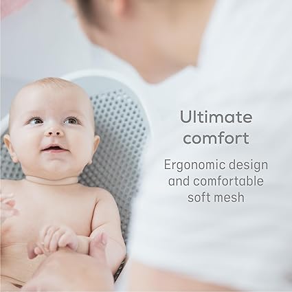 Angelcare Baby Bath Support (Gray) | Ergonomic & Hygienic Infant Bathing Solution for Babies Under 6 Months | Lightweight, Durable & Easy to Store