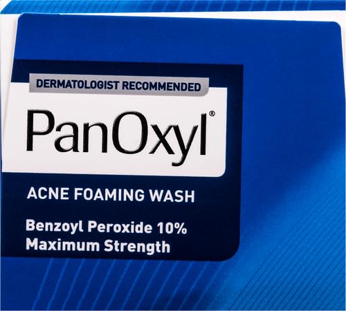 PanOxyl Acne Foaming Wash 10% Benzoyl Peroxide | Maximum Strength Antimicrobial Treatment for Face, Chest & Back | 5.5 oz