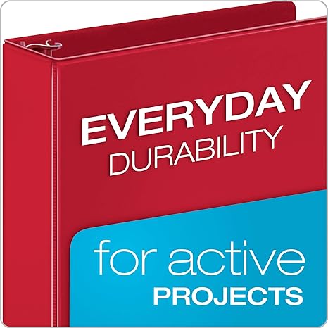 Cardinal 3 Ring Binders, 2-Inch Durable Binders with ClearVue Covers (4-Pack)