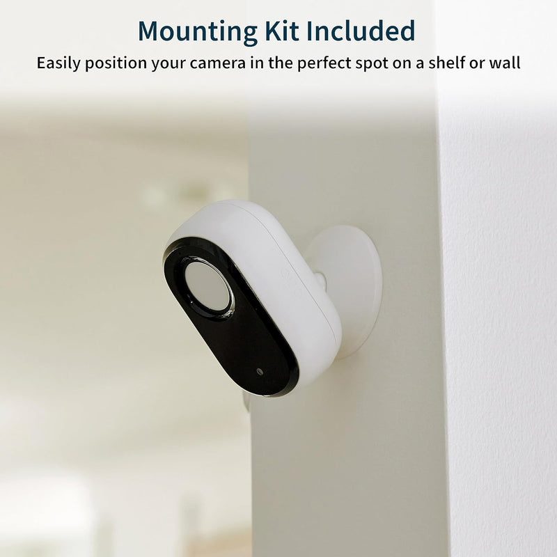 Arlo Essential Indoor 2K Security Camera | Wireless Baby Monitor & Pet Camera | Color Night Vision, 2-Way Audio, Motion Detection Alerts, Privacy Shield, Alexa & Google Compatible - White