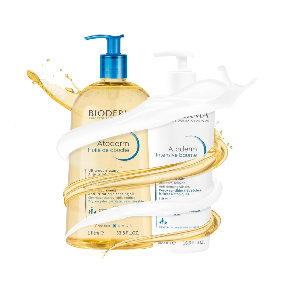Bioderma Atoderm Cleansing Shower Oil – Nourishing, Anti-Irritation Cleansing Oil for Face & Body, Ideal for Dry to Sensitive Skin, 24hr Hydration - Ballimart