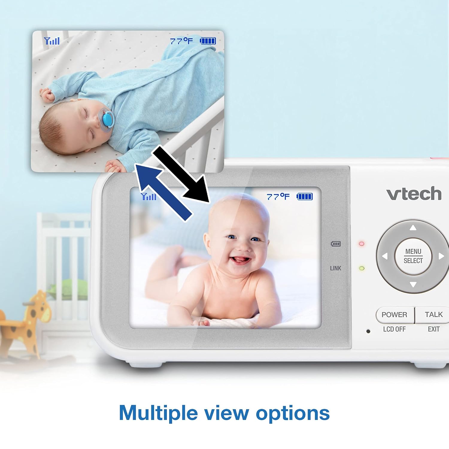 VTech VM923-2 Baby Monitor with 2.8” Screen, Pan-Tilt-Zoom, and Night Vision