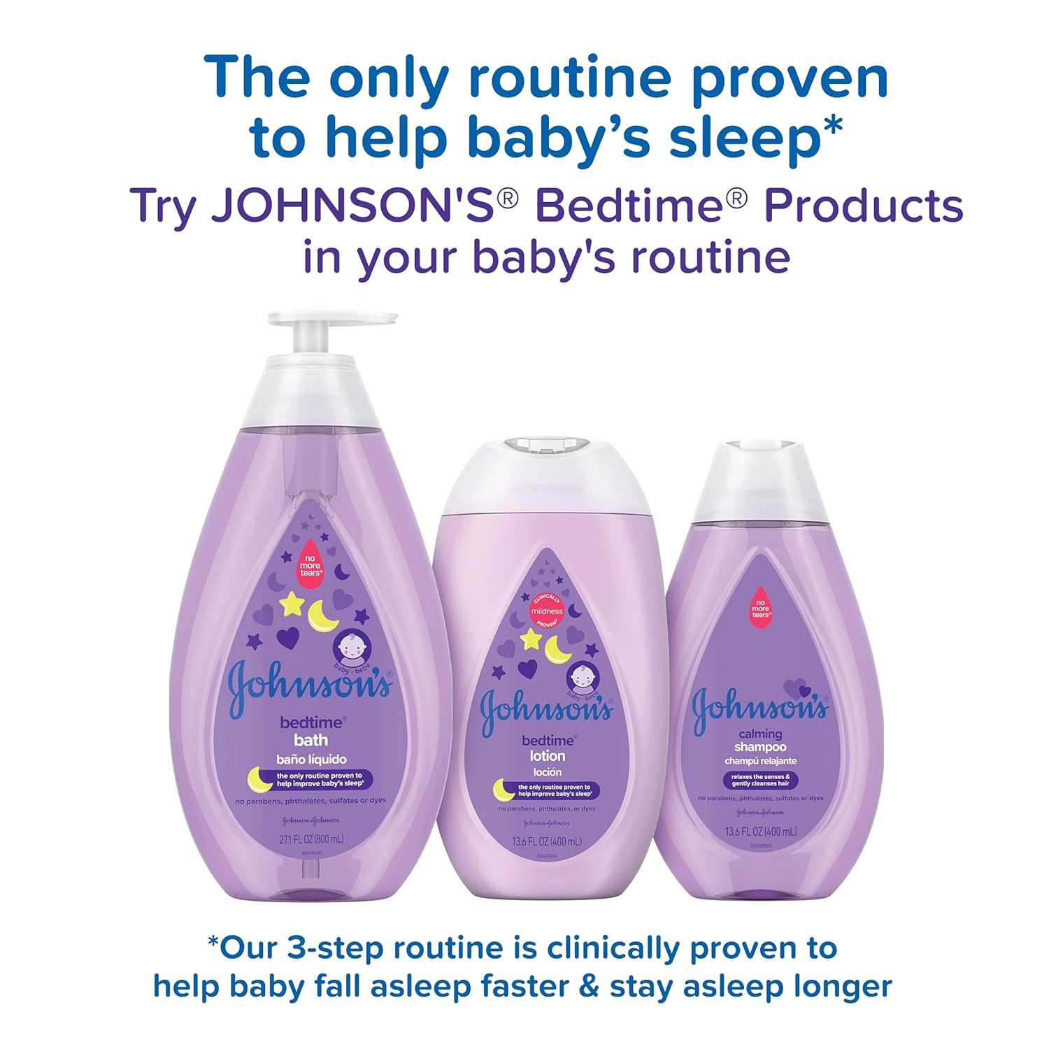 "Johnson's Sleepy Time Bedtime Baby Gift Set – Calming NaturalCalm Aromas, Baby Bath, Shampoo, Lotion Essentials, Hypoallergenic, Paraben-Free, 4-Piece Set"