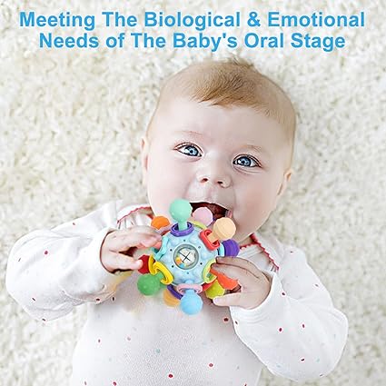 "TOHIBEE Baby Montessori Sensory Teething Toy - Multi-Sensory Developmental Toy for Babies 0-18 Months, Teether, Rattle, and Fun Learning Toy for Newborns"