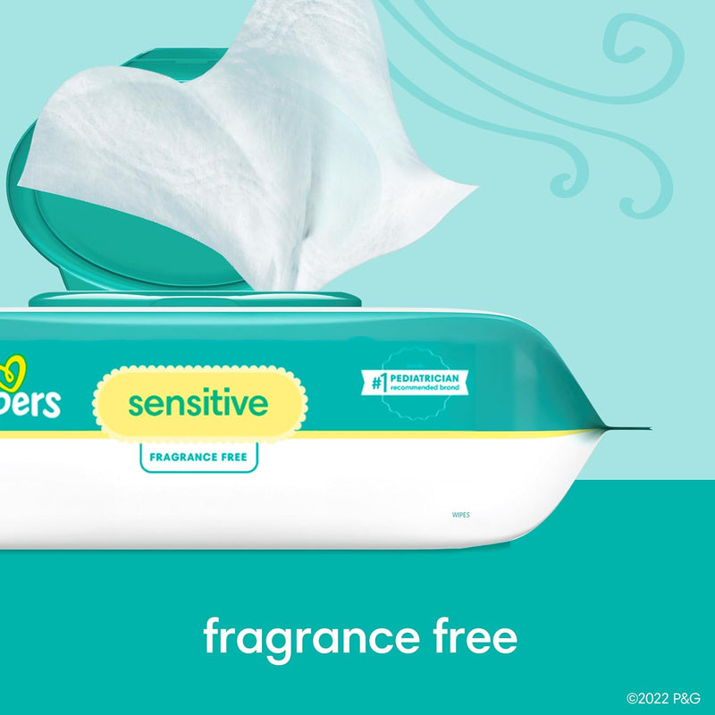 Pampers Sensitive Baby Wipes – Hypoallergenic, Water-Based, Unscented Wipes for Delicate Skin, 1344 Count (16 Flip-Top Packs)