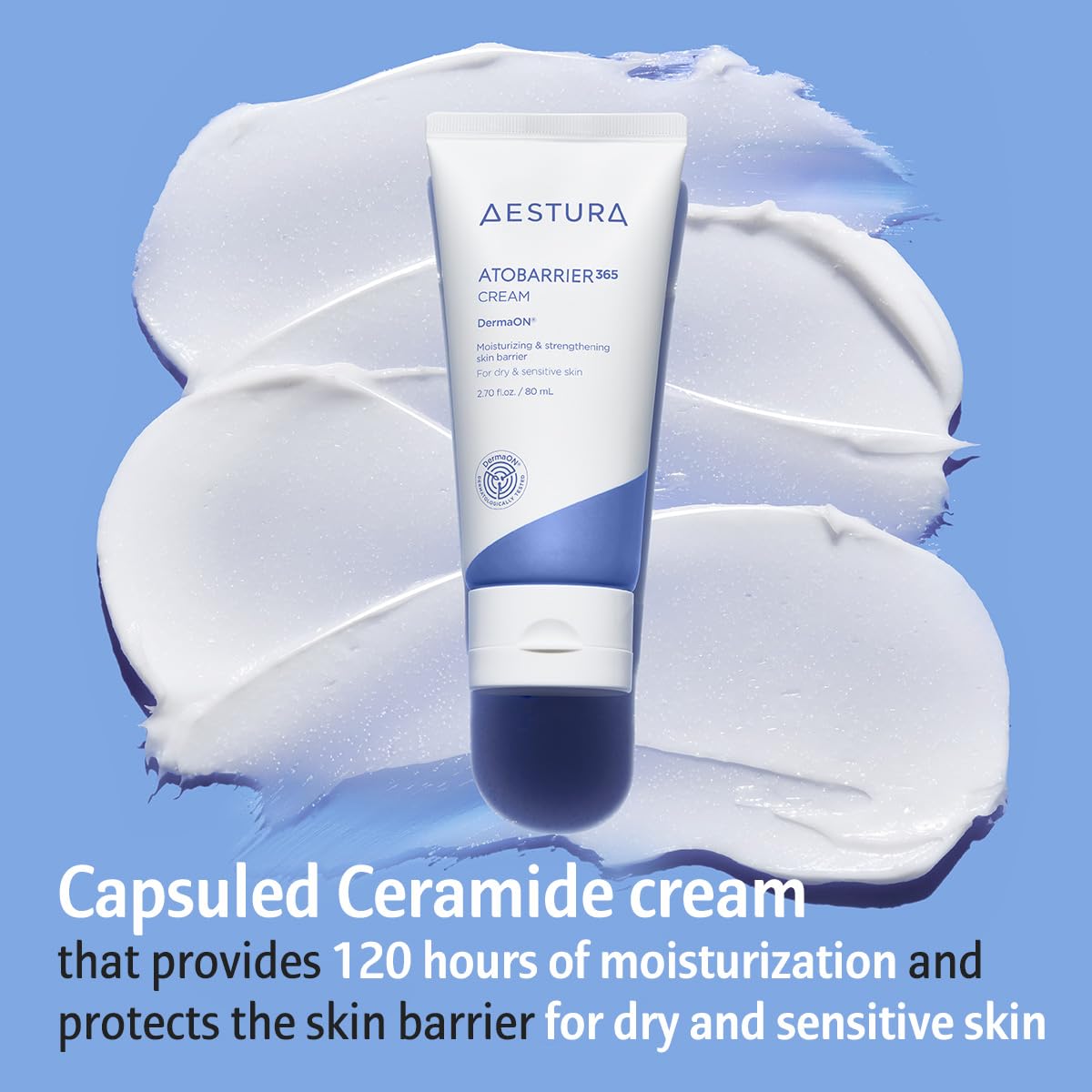 AESTURA ATOBARRIER365 Cream | Korean Ceramide Moisturizer for Barrier Repair & Sensitive Skin | 120-Hour Hydration with Capsuled Ceramides