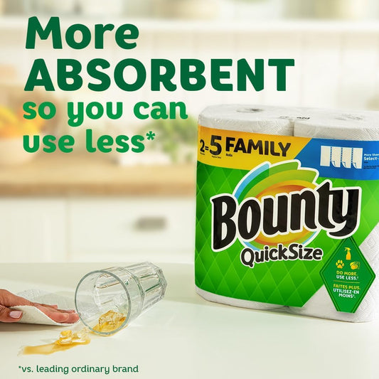 Bounty Quick Size Paper Towels – 16 Family Rolls (Equals 40 Regular Rolls) | Ultra-Absorbent, Quick-Clean Towels for Speedy Mess Pick-Up | White - Ballimart