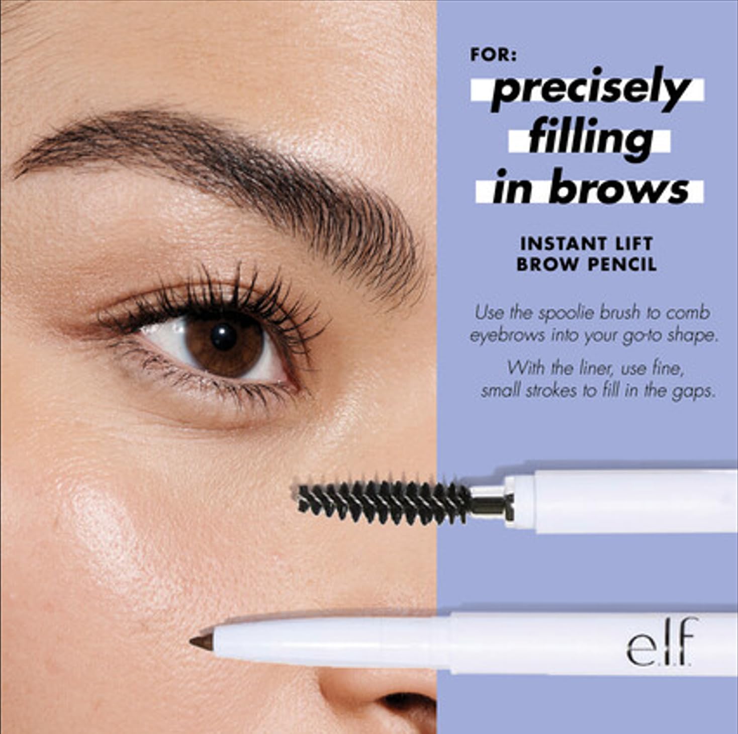 e.l.f. Instant Lift Brow Pencil, Dual-Sided Precision for Defined Brows, Neutral Brown - 0.006 Oz | Shapes, Fills & Tames - Ballimart