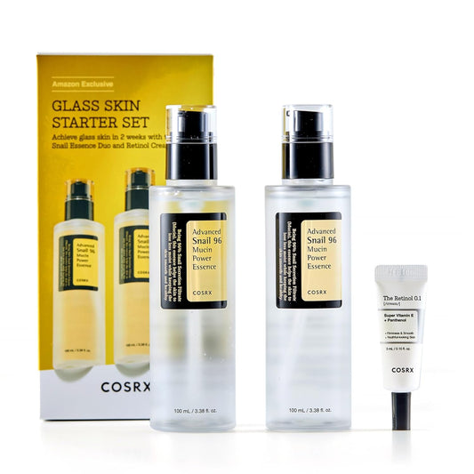 COSRX Glass Skin Starter Set – Snail Mucin Essence & Retinol Cream Mini | Hydrating & Firming Korean Skincare Kit