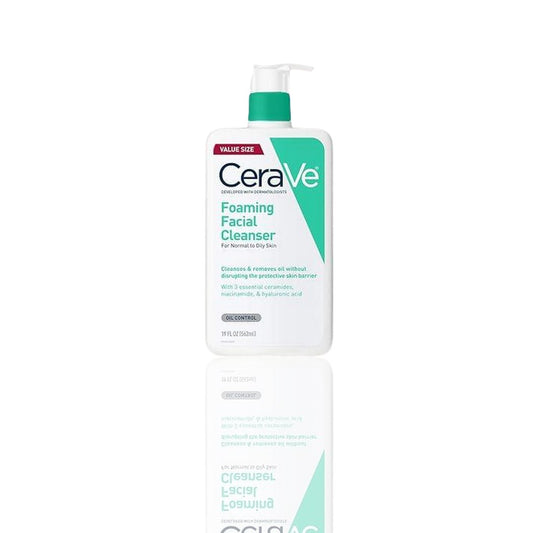 CeraVe Foaming Facial Cleanser - 19 oz | Hyaluronic Acid, Ceramides & Niacinamide for Oil Control - Ballimart