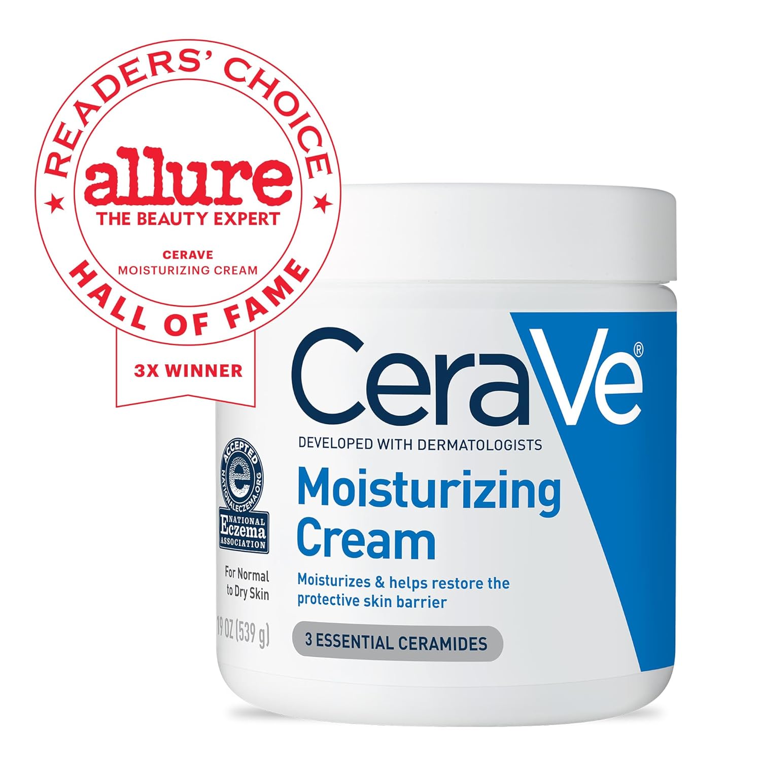 CeraVe Moisturizing Cream | 19 oz | Body & Face Moisturizer with Hyaluronic Acid & Ceramides