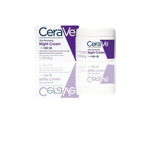 CeraVe Skin Renewing Night Cream – Peptide Complex, Niacinamide & Hyaluronic Acid for Overnight Hydration & Wrinkle Reduction - Ballimart