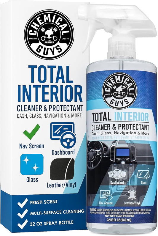 Chemical Guys Total Interior Cleaner & Protectant – All-in-One Car Interior Cleaner for Leather, Vinyl, Carpet, Glass, and More | Safe for Cars, Trucks, SUVs, RVs, Motorcycles, and Homes | 16 fl oz