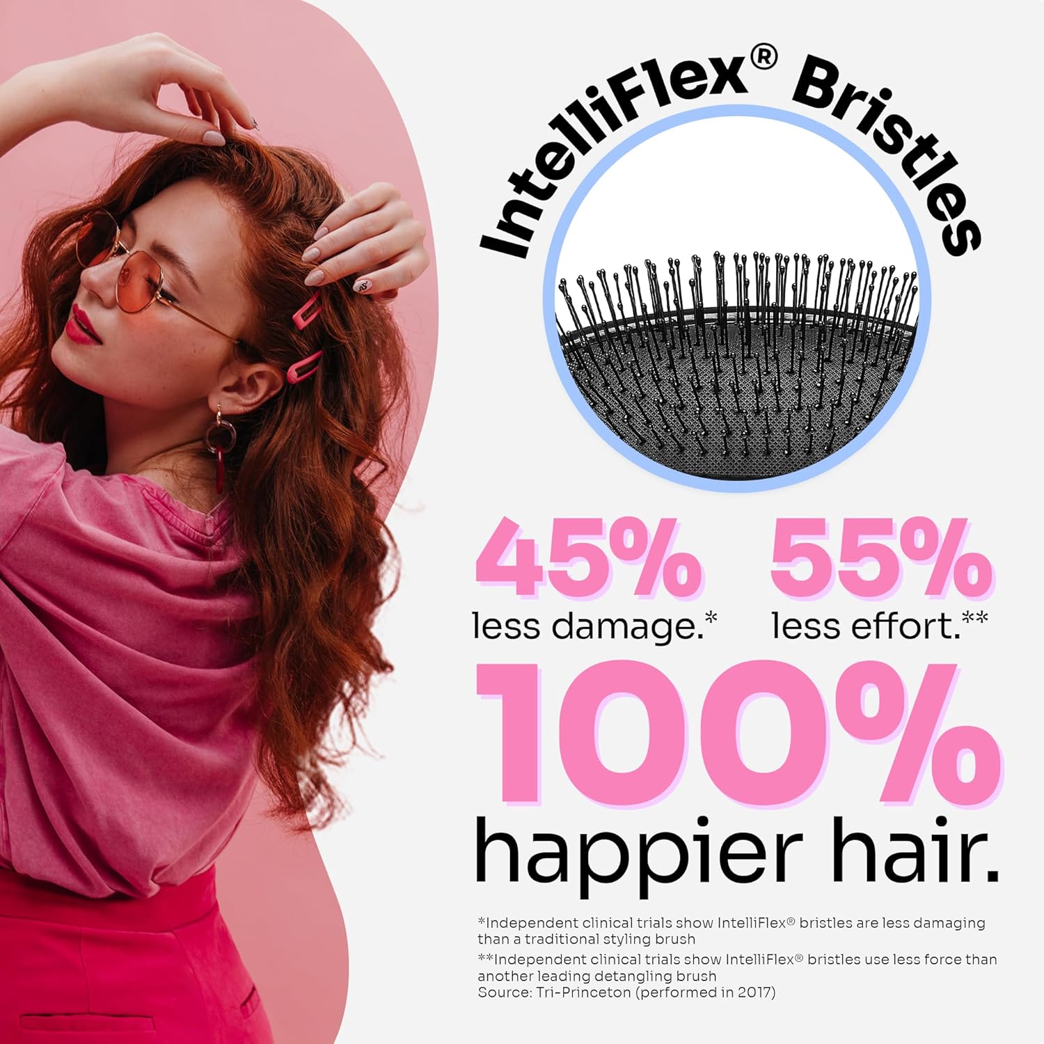 Wet Brush Original Detangler Hair Brush - Classic Black, Ultra-Soft IntelliFlex Bristles for Pain-Free Detangling | Ideal for All Hair Types, Wet & Dry - Ballimart