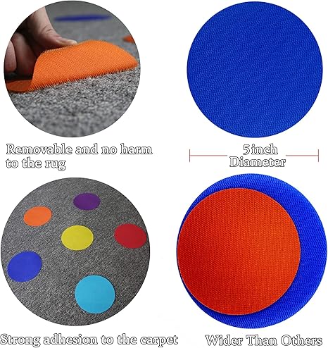 Carpet Markers for Kids - 5" Multicolor Spot Circle Markers (30 Pack) for Classroom, Preschool, and Kindergarten