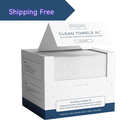 Clean Skin Club Clean Towels XL™ – 100% Biobased Disposable Face Towels for a Hygienic Skincare Routine&nbsp;