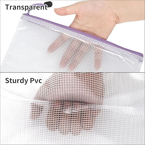 EOOUT 30pcs Mesh Zipper Pouch Bags | 8 Sizes & Colors | Waterproof & Multipurpose